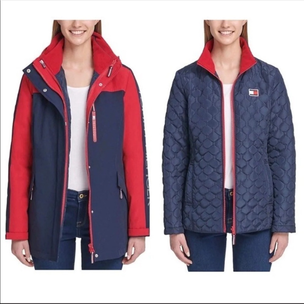 New 3in1 jacket Tommy Hilfiger red navy S